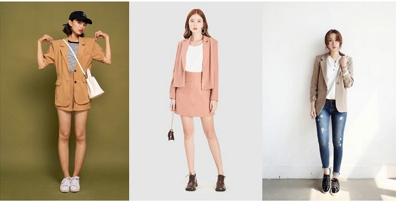 Áo blazer kết hợp với nhiều kiểu khác nhau.