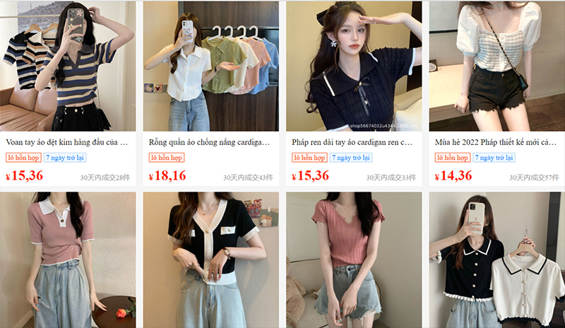 Link nhà cung cấp bán quần áo nữ uy tín trên 1688