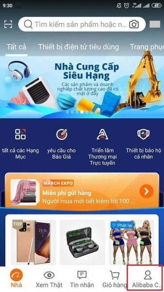 Hướng dẫn đăng ký tài khoản trên ứng dụng Alibaba