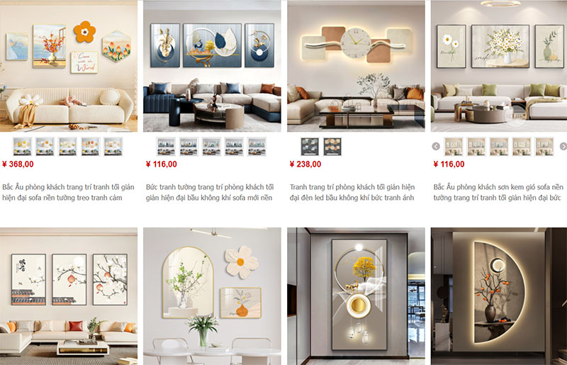 Link order đồ decor Trung Quốc Tmall