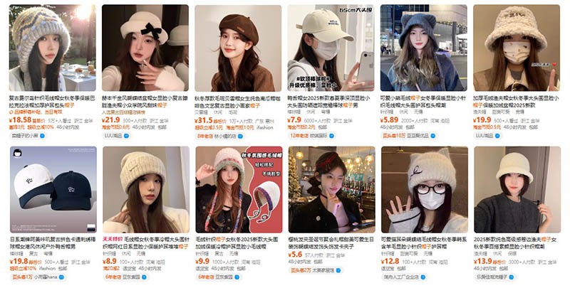 Order mũ nón nội địa Trung trên Taobao