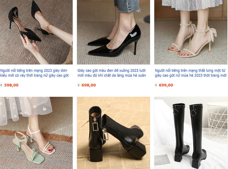 Shop giày dép Taobao cực rẻ với các mẫu mã đa dạng