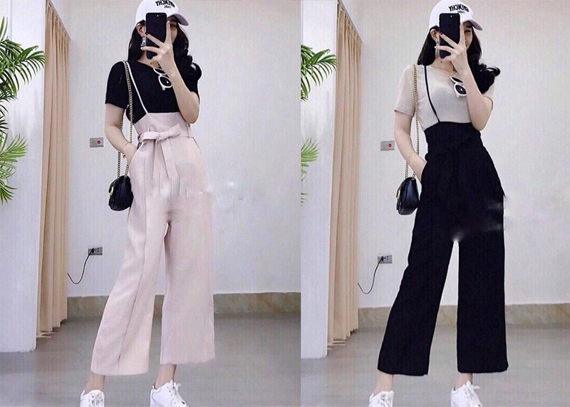 Áo thun và quần ống rộng
