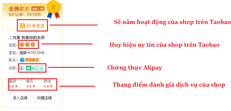 Tìm nhà cung cấp uy tín qua năm hoạt động, huy hiệu vàng, thang điểm đánh giá dịch vụ