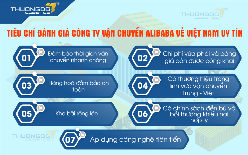 Tiêu chí đánh giá công ty vận chuyển Alibaba về Việt Nam uy tín