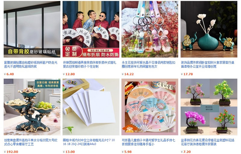 Đồ dùng văn phòng phẩm trên shop kim cương Taobao rất đa dạng