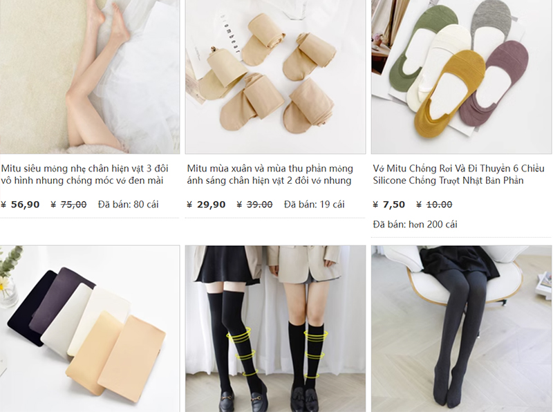 Shop order tất vớ uy tín trên Taobao