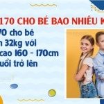 Size 170 cho bé bao nhiêu kg trên bảng size quần áo trẻ em Trung Quốc?