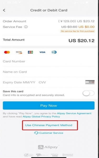 Bấm vào ô để chuyển thanh toán